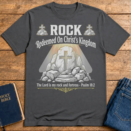 Christ the Rock Fortress T-Shirt - Charcoal