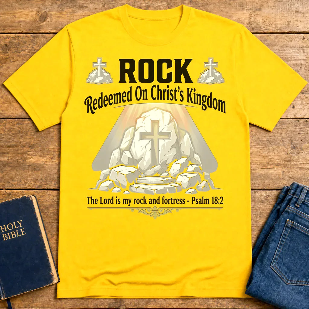 Christ the Rock Fortress T-Shirt - Daisy