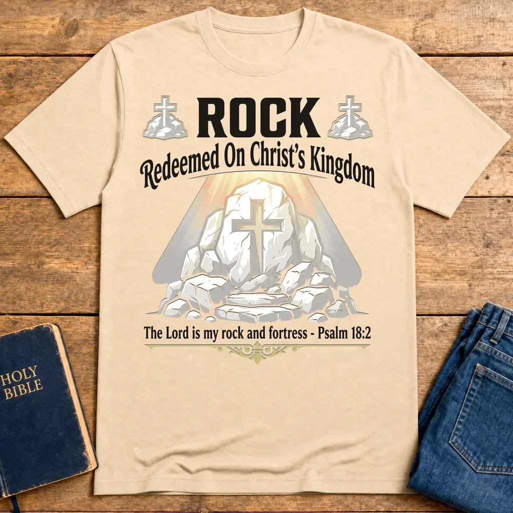 Christ the Rock Fortress T-Shirt - Natural