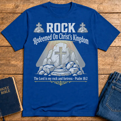 Christ the Rock Fortress T-Shirt - Royal