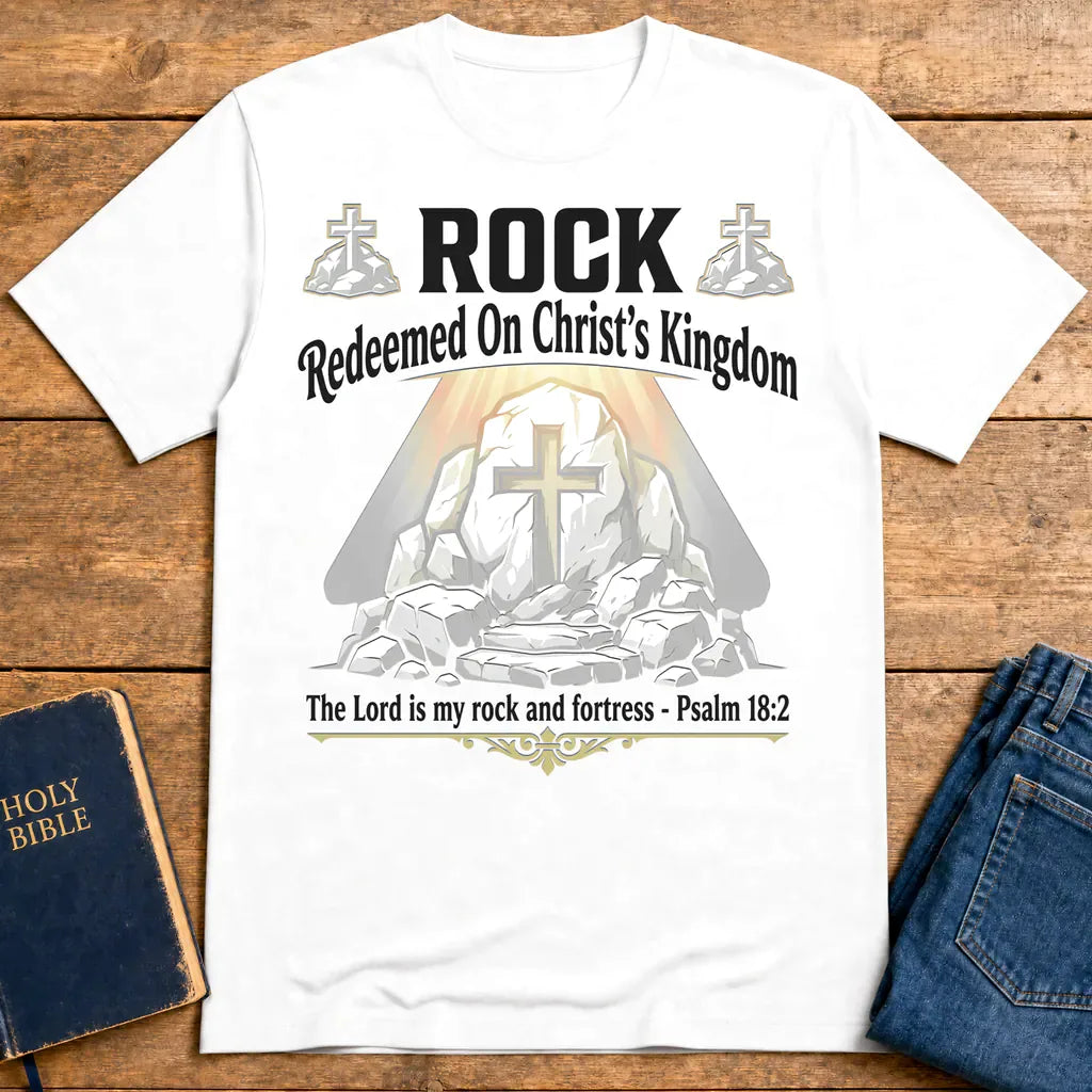 Christ the Rock Fortress T-Shirt - White