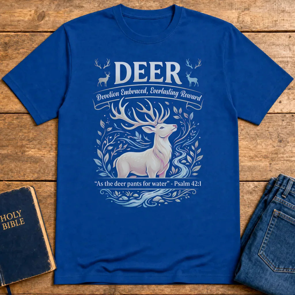 Psalm 42 Deer T-Shirt - Royal