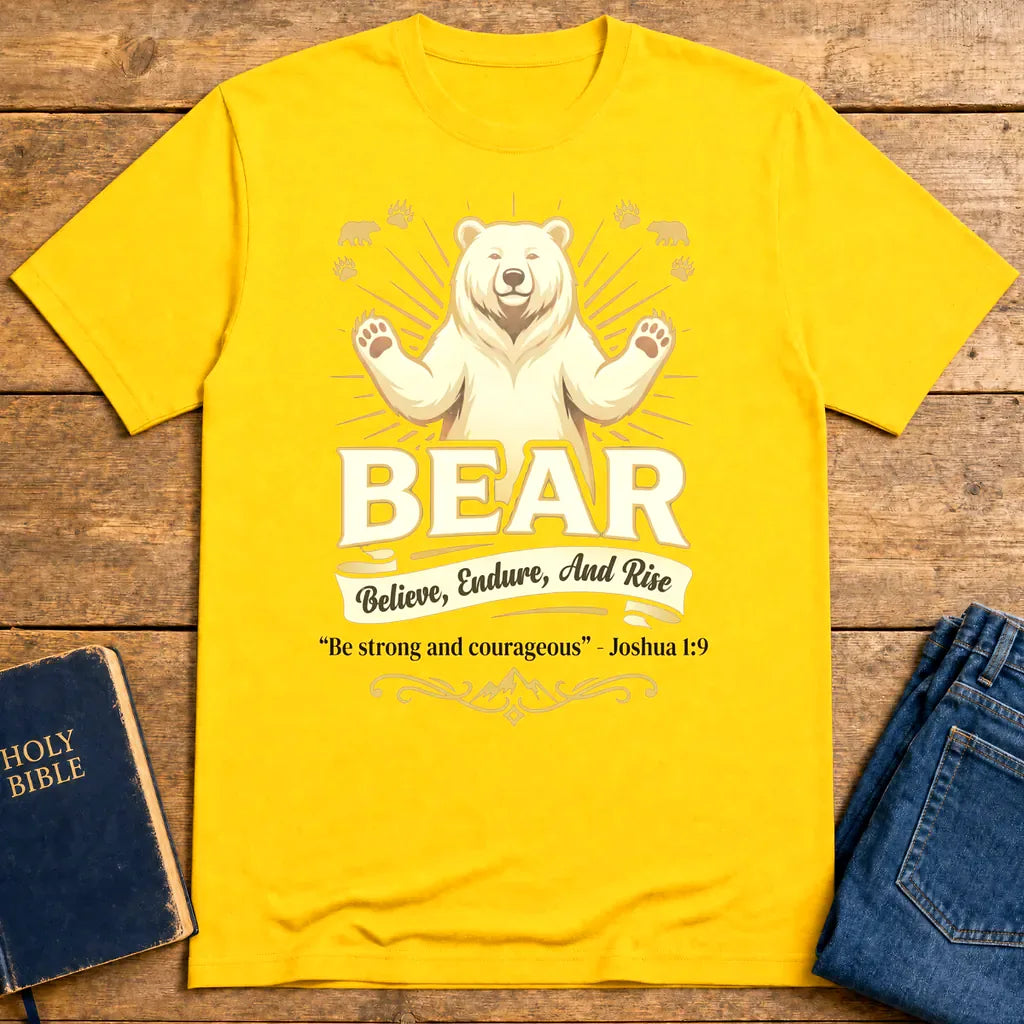 Believe, Endure, And Rise Bear T-Shirt - Daisy