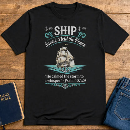 Saved Ship Peace T-Shirt - Black