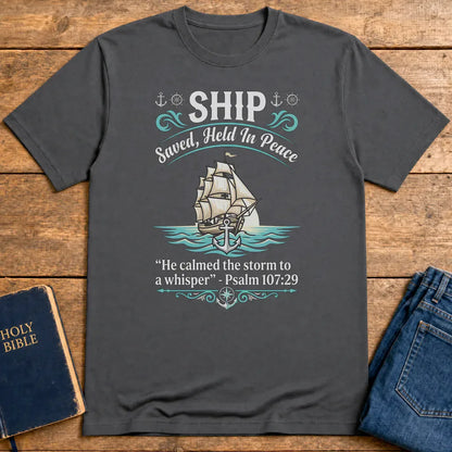 Saved Ship Peace T-Shirt - Charcoal