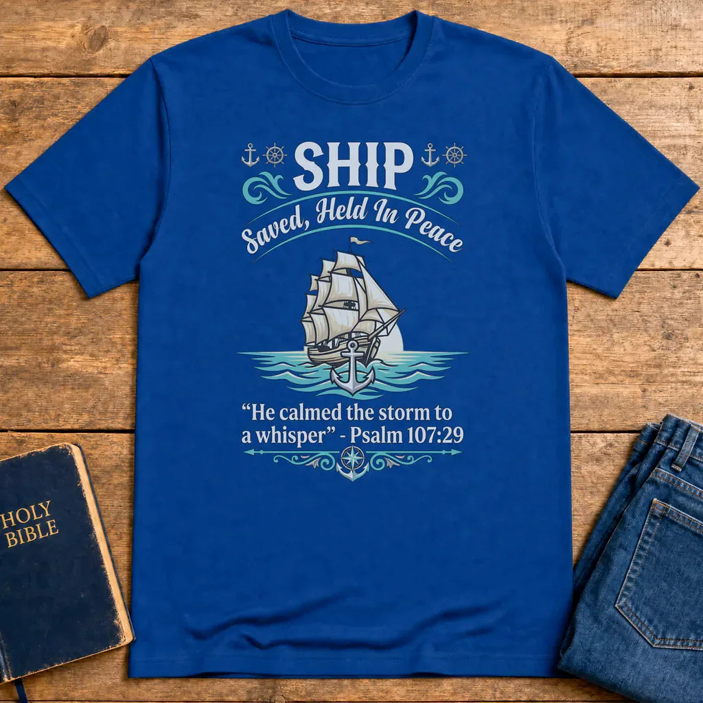 Saved Ship Peace T-Shirt - Royal