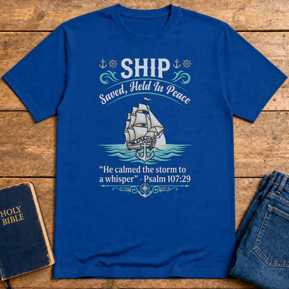 Saved Ship Peace T-Shirt - Royal