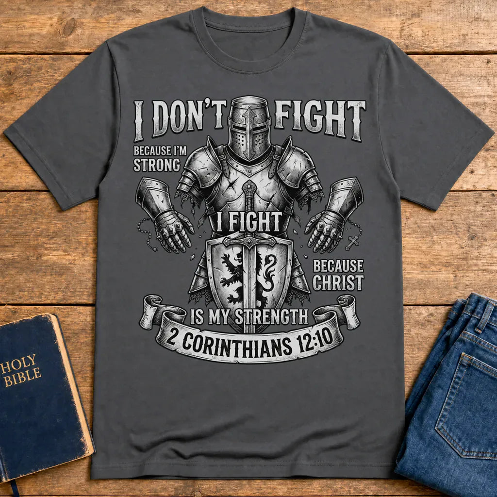 Christ Is My Strength T-Shirt - Charcoal