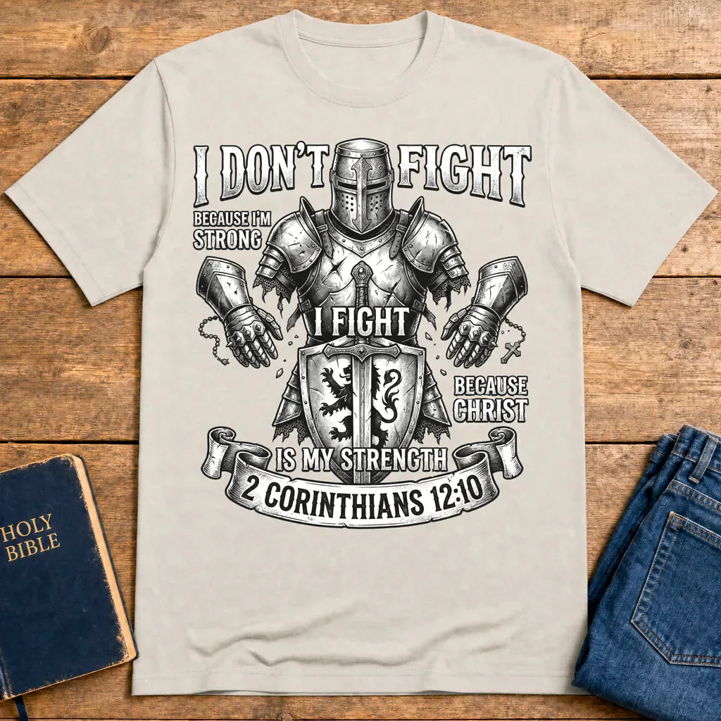 Christ Is My Strength T-Shirt - Ice Grey