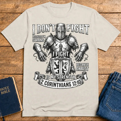 Christ Is My Strength T-Shirt - Ice Grey