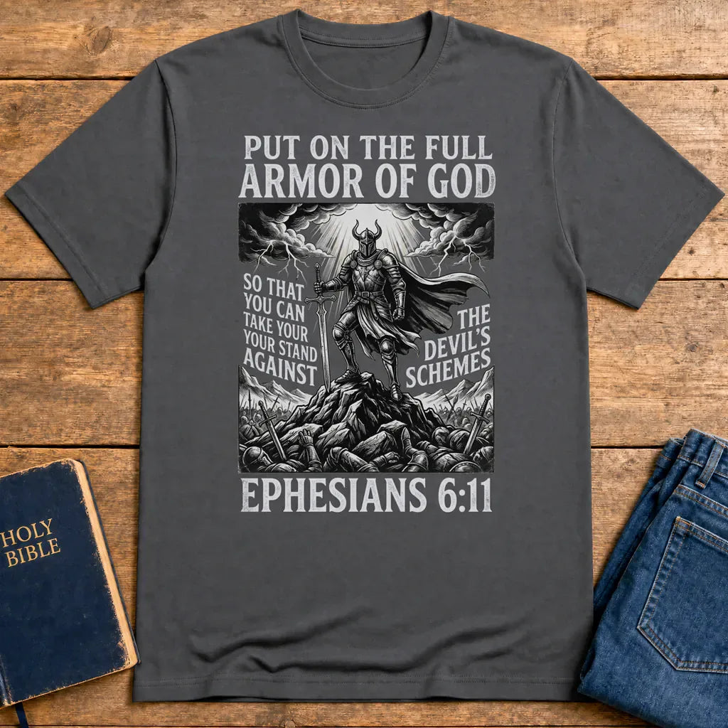 Full Armor of God T-Shirt - Charcoal