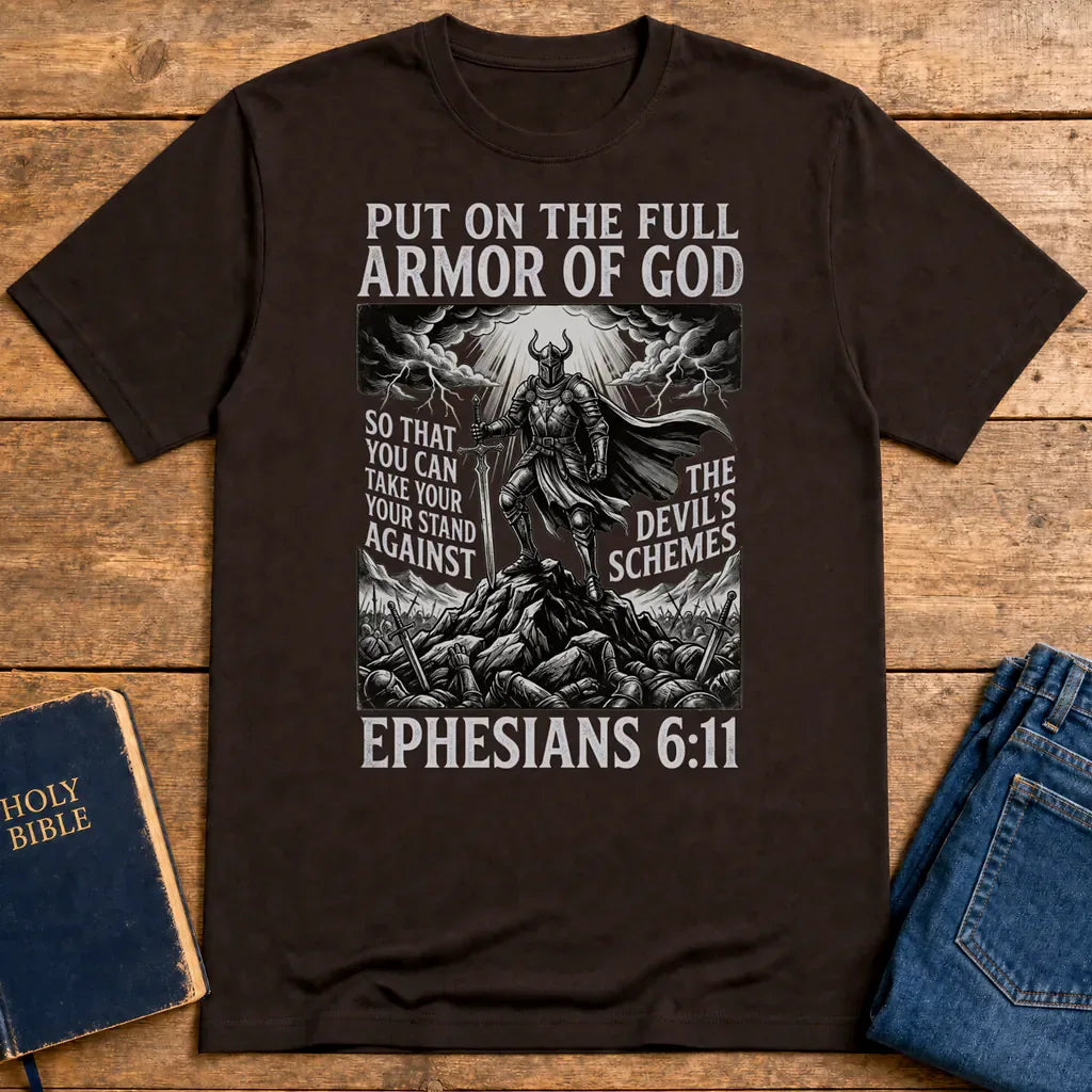Full Armor of God T-Shirt - Dark Chocolate