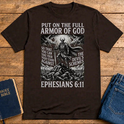 Full Armor of God T-Shirt - Dark Chocolate