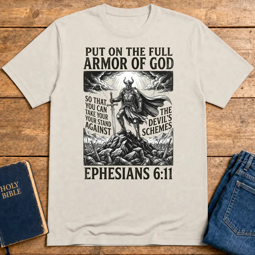 Full Armor of God T-Shirt - Ice Grey