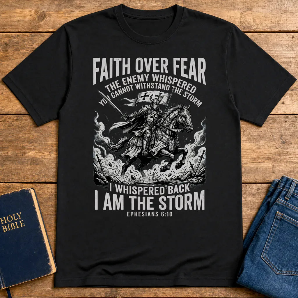 Faith Over Fear Warrior T-Shirt - Black