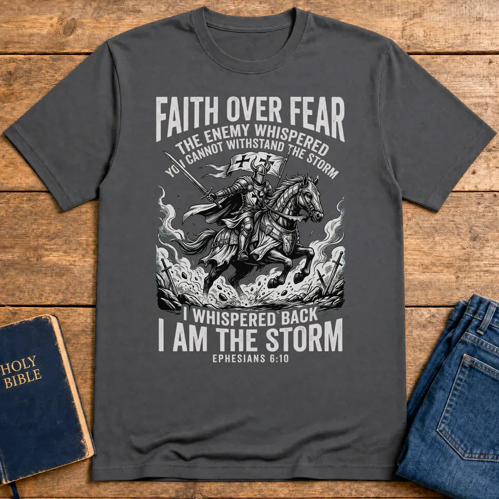 Faith Over Fear Warrior T-Shirt - Charcoal
