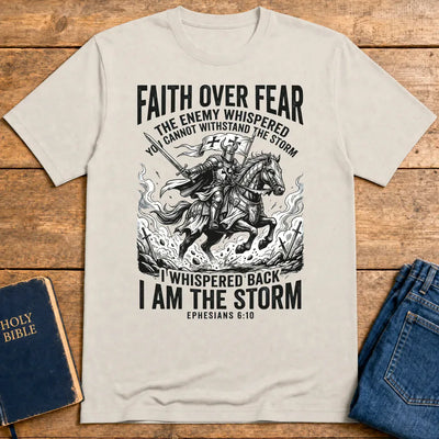 Faith Over Fear Warrior T-Shirt - Ice Grey