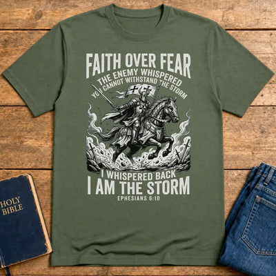 Faith Over Fear Warrior T-Shirt - Military Green