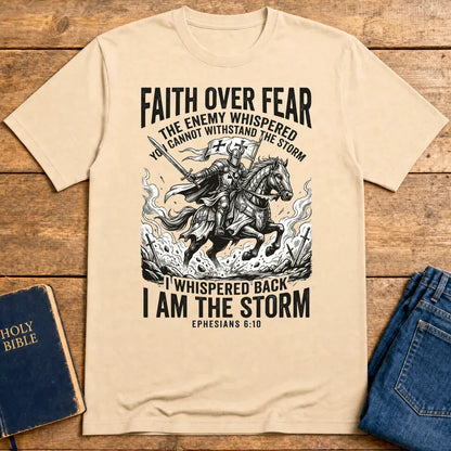 Faith Over Fear Warrior T-Shirt - Natural