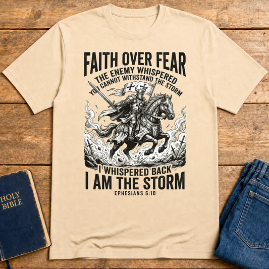 Faith Over Fear Warrior T-Shirt - Natural
