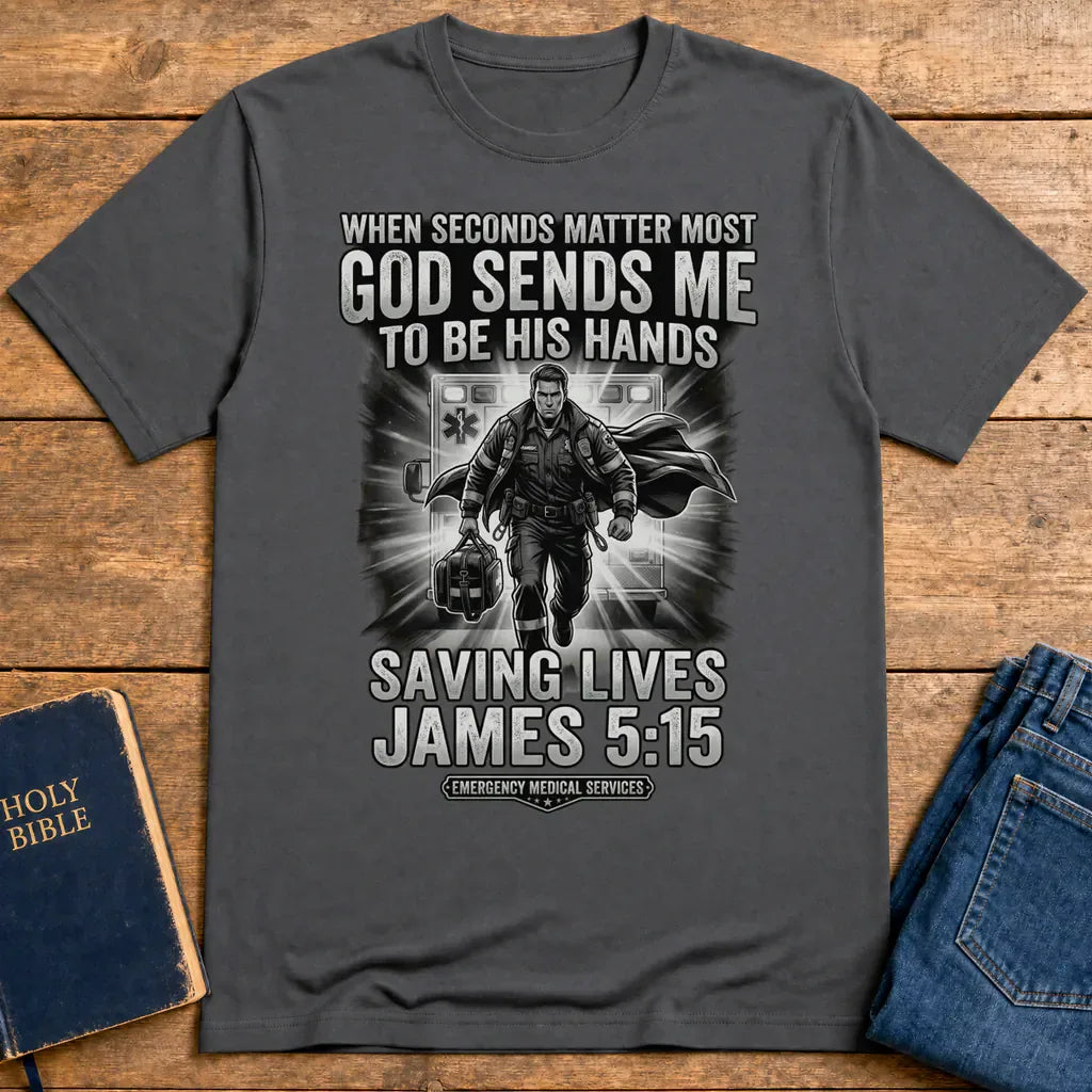 God Sends Me to Be His Hands T-Shirt - Charcoal
