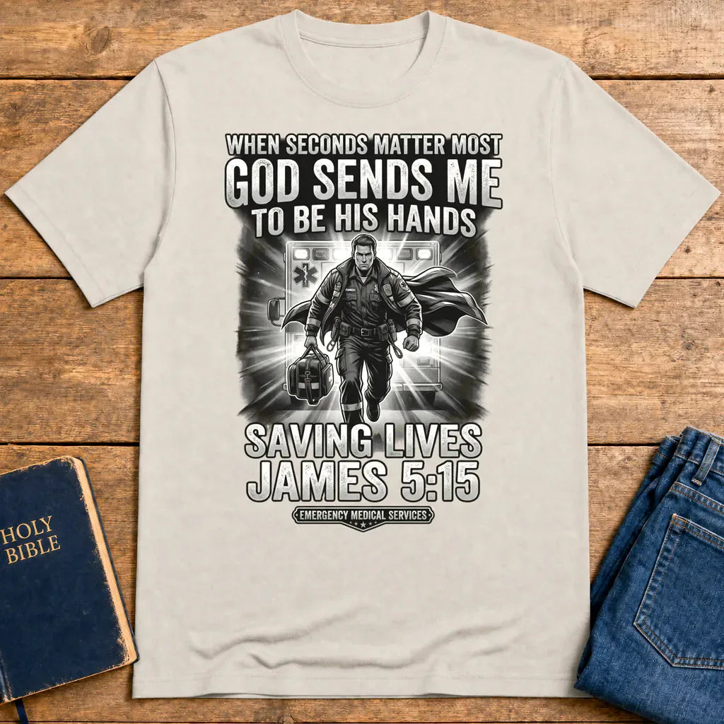 God Sends Me to Be His Hands T-Shirt - Ice Grey