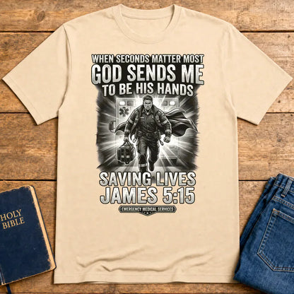 God Sends Me to Be His Hands T-Shirt - Natural
