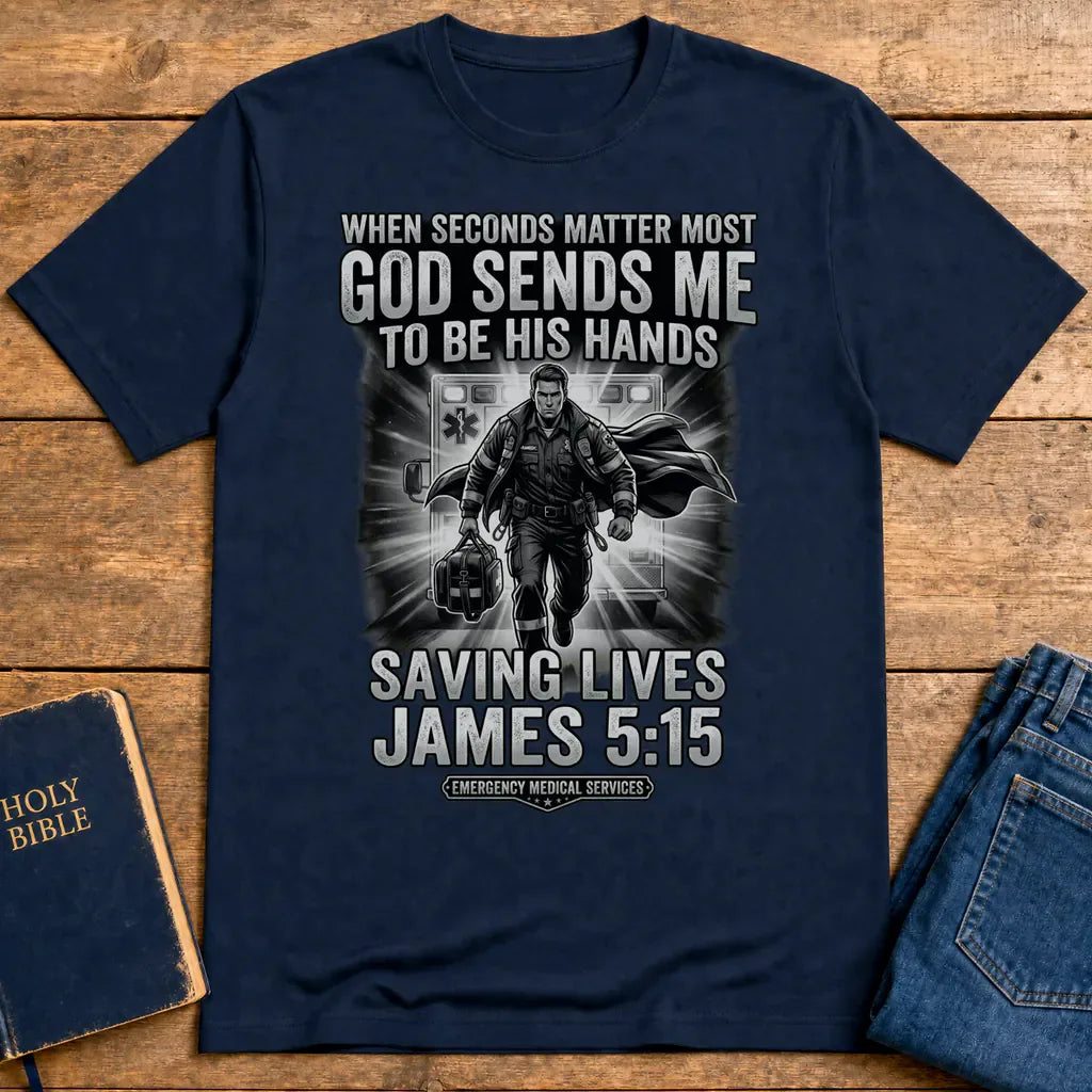 God Sends Me to Be His Hands T-Shirt - Navy