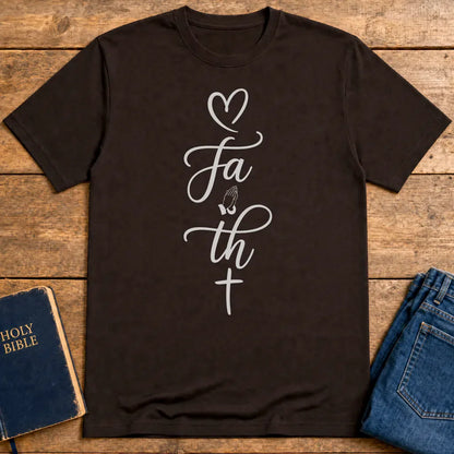 Faith In Prayer T-Shirt - Dark Chocolate