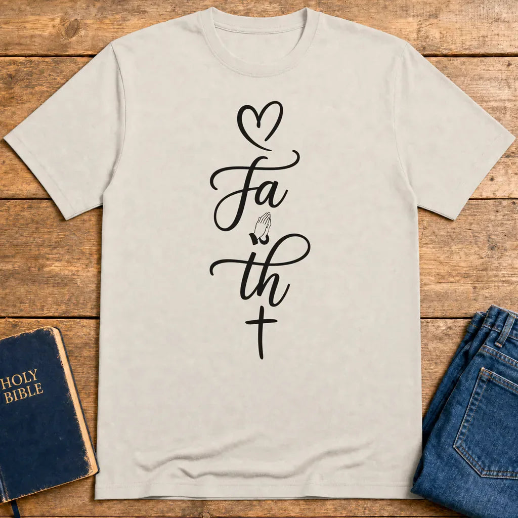 Faith In Prayer T-Shirt - Ice Grey