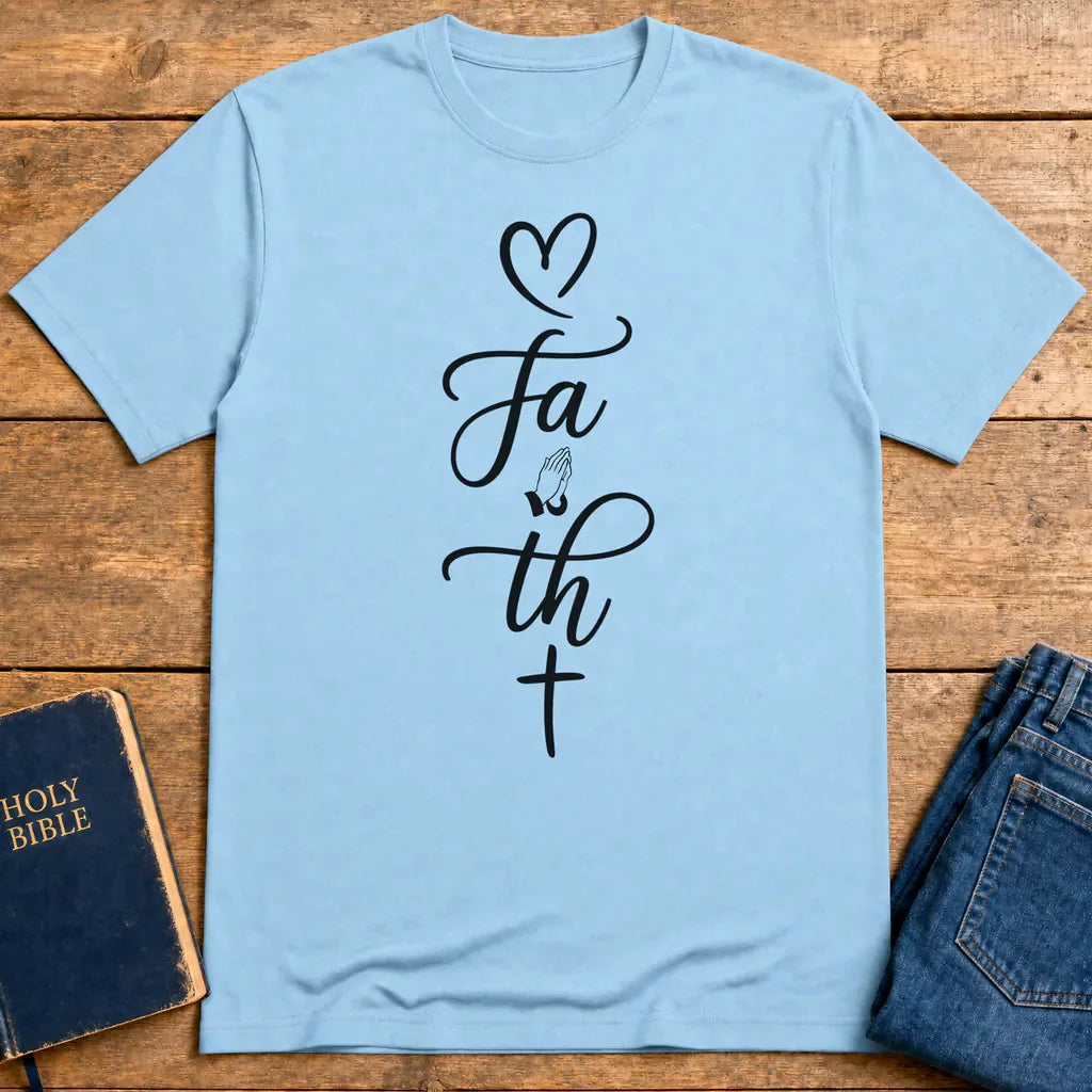Faith In Prayer T-Shirt - Light Blue