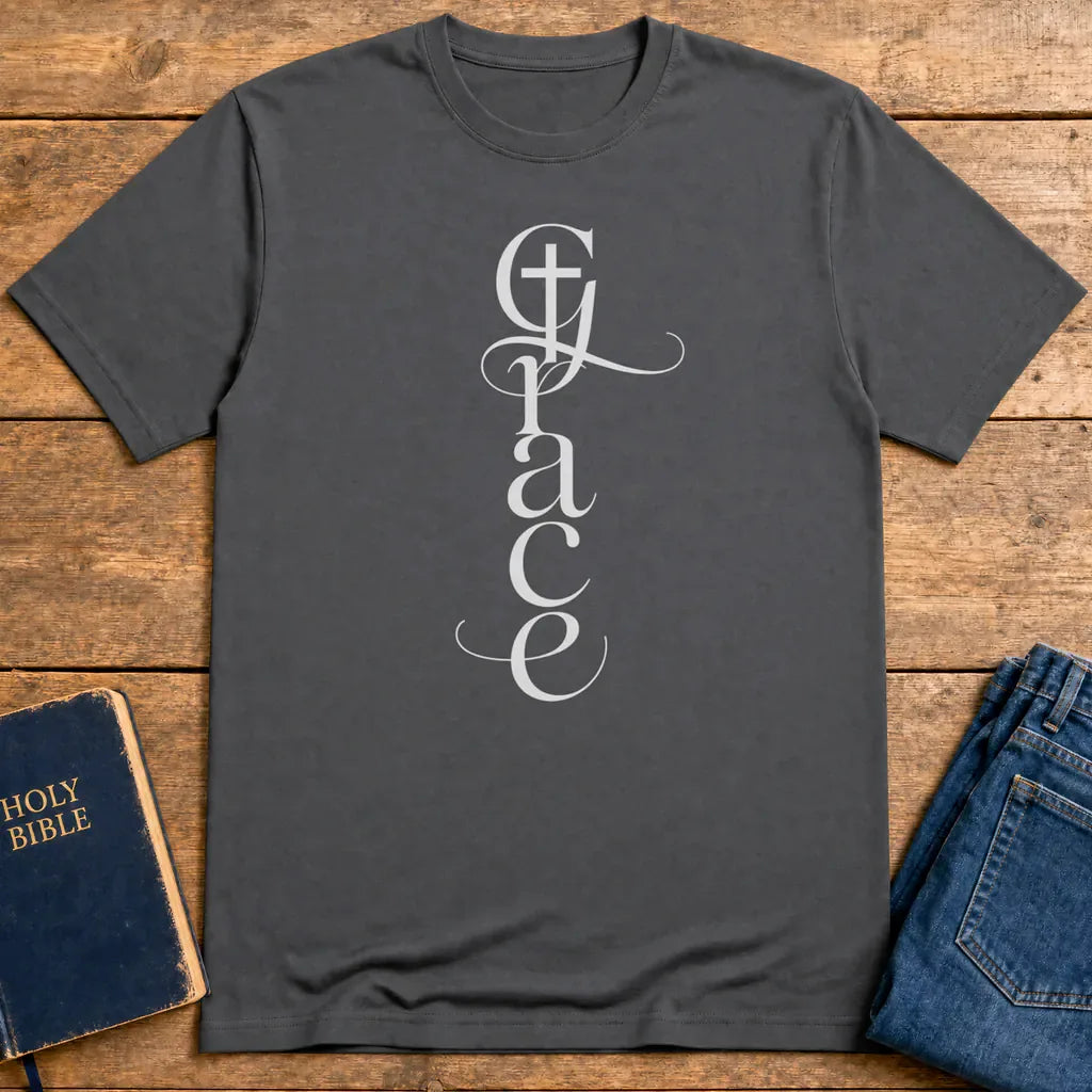 By Grace of God T-Shirt - Charcoal