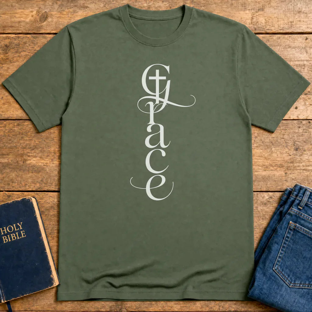 By Grace of God T-Shirt - Military Green