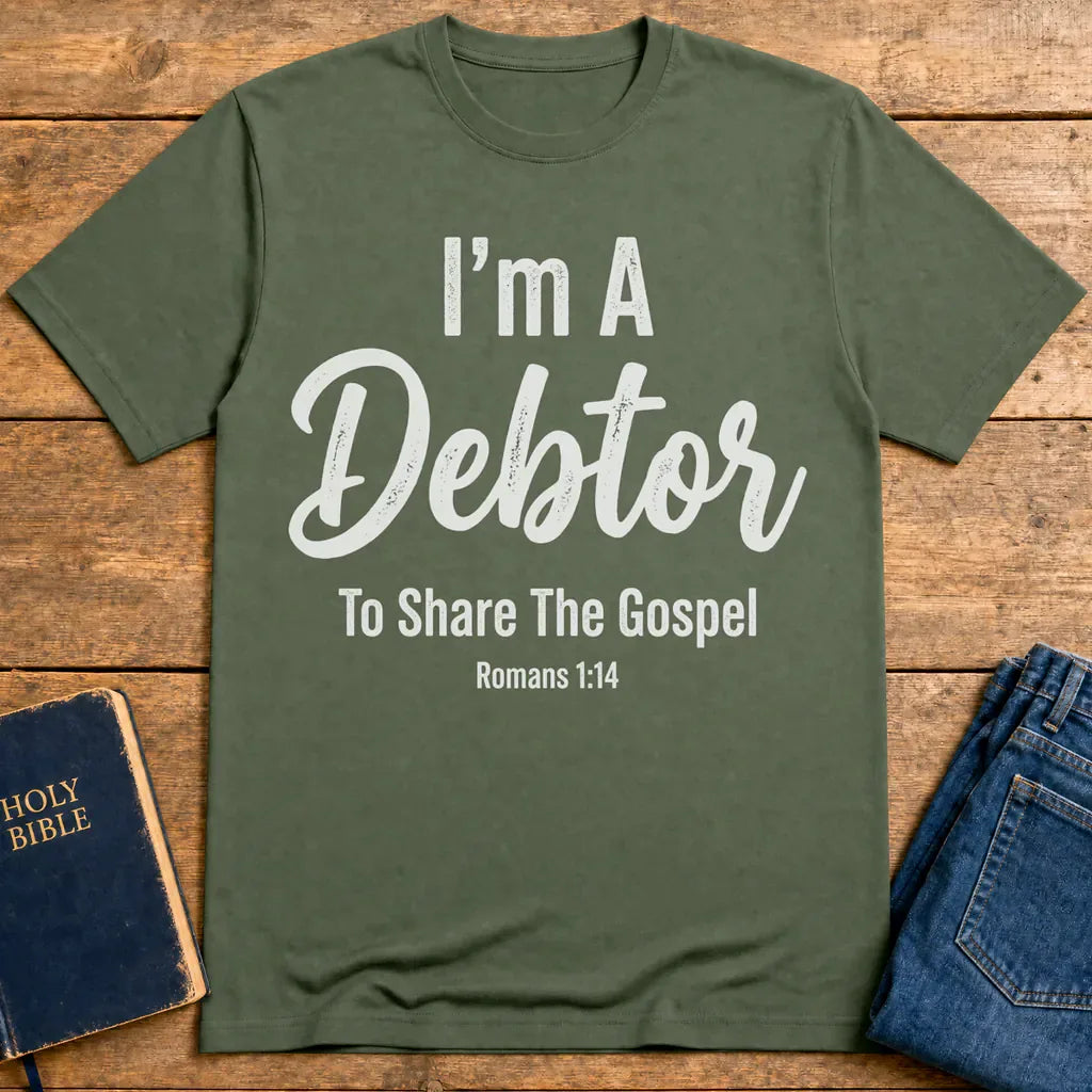 Gospel Debtor T-Shirt - Military Green