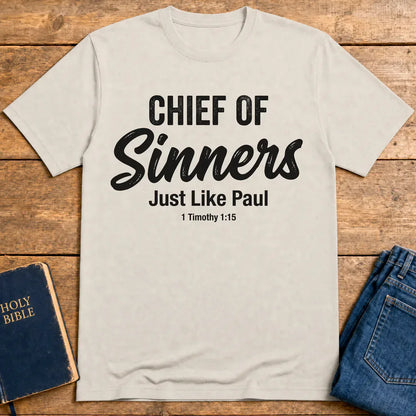 Chief of Sinners T-Shirt - Ice Grey