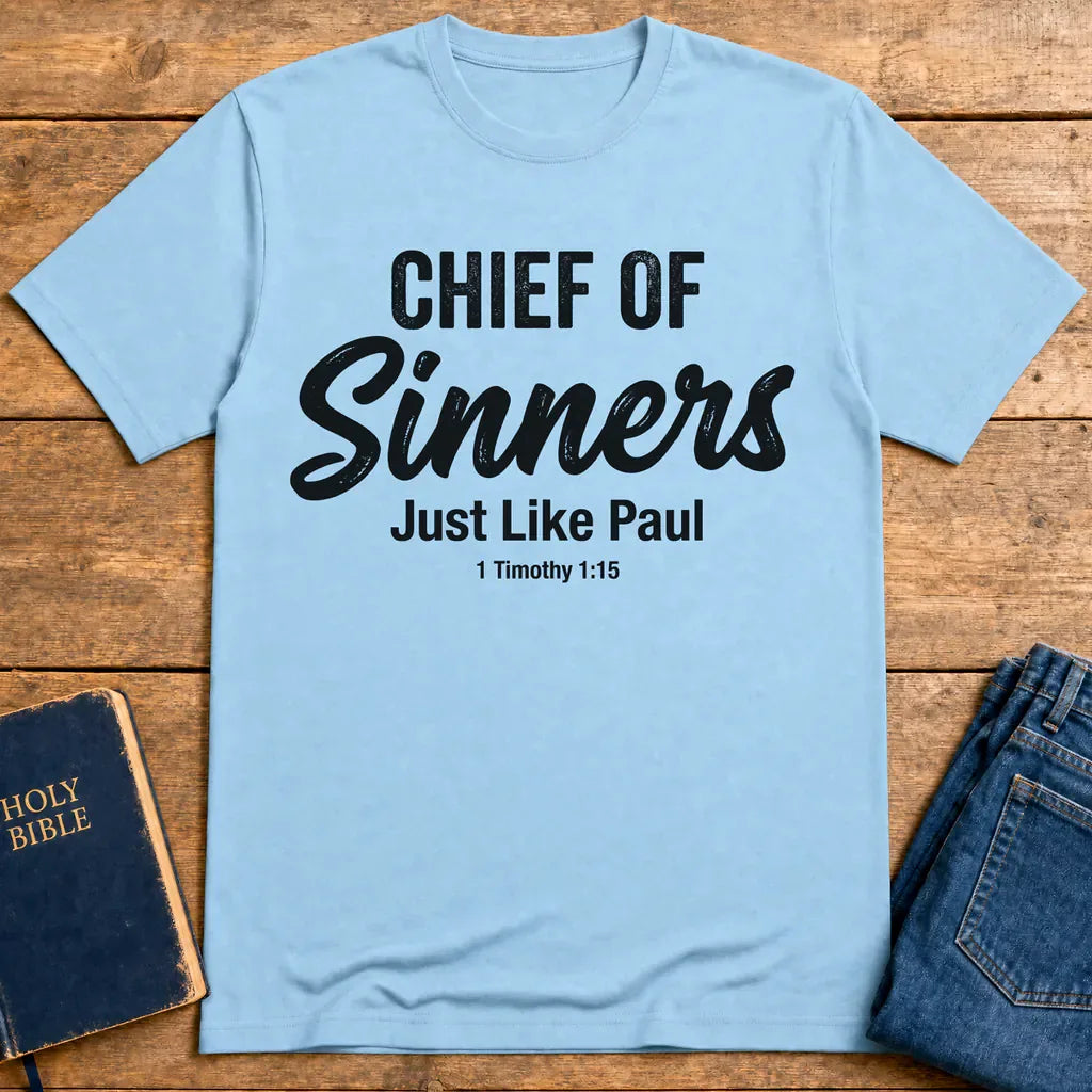 Chief of Sinners T-Shirt - Light Blue