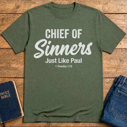 Chief of Sinners T-Shirt - Military Green
