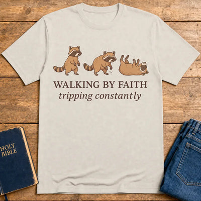Walking By Faith T-Shirt - Ice Grey