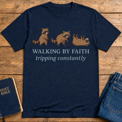 Walking By Faith T-Shirt - Navy