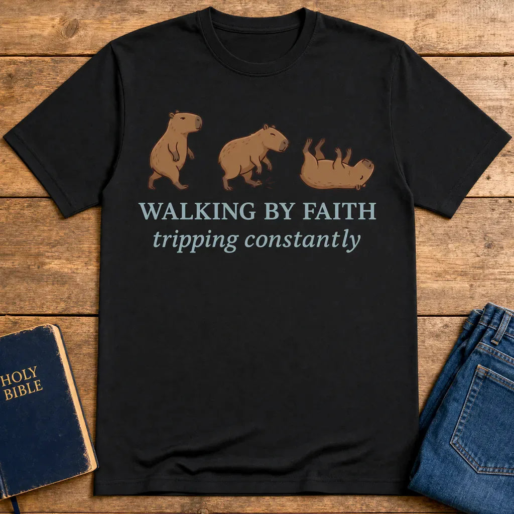 Walking by Faith T-Shirt - Black
