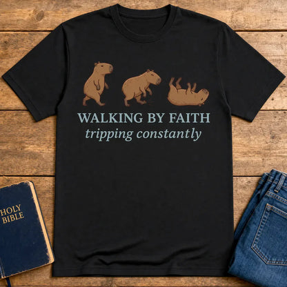 Walking by Faith T-Shirt - Black