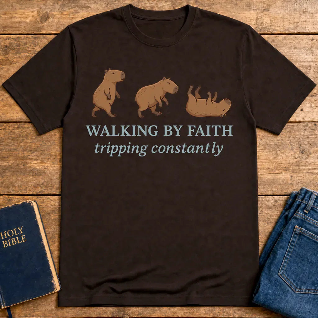 Walking by Faith T-Shirt - Dark Chocolate