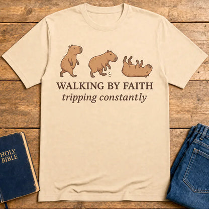 Walking by Faith T-Shirt - Natural
