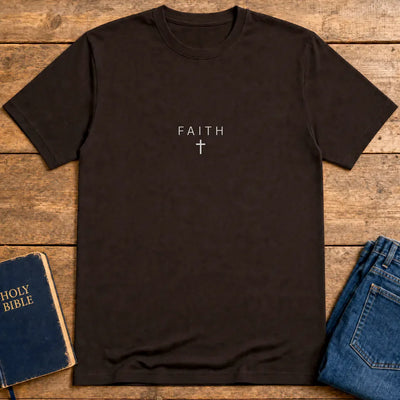 Faith Cross T-Shirt - Dark Chocolate