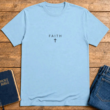 Faith Cross T-Shirt - Light Blue