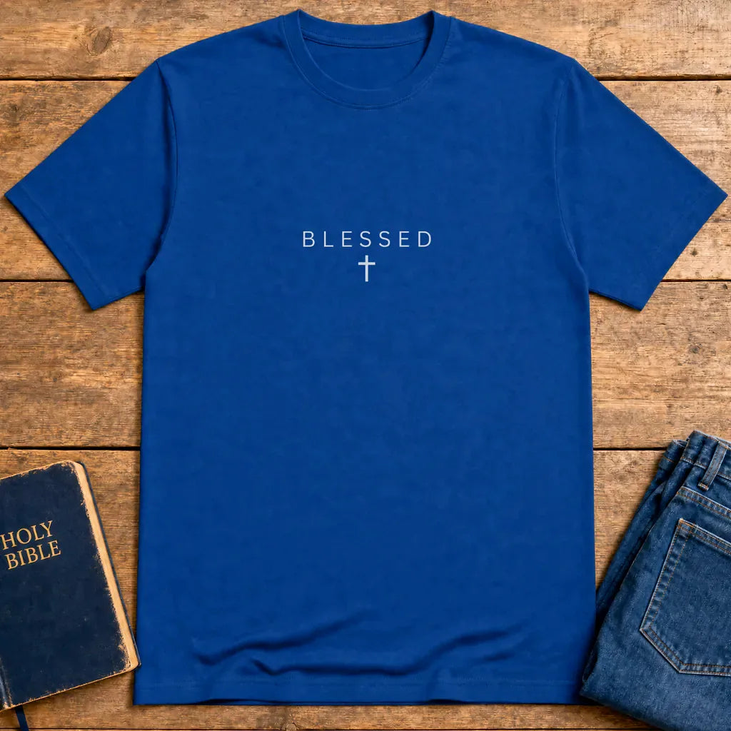 Blessed Cross T-Shirt - Royal