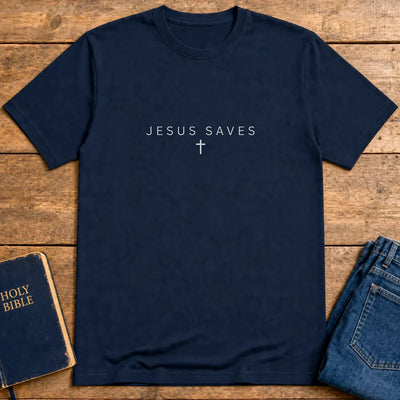 Jesus Saves T-Shirt - Navy