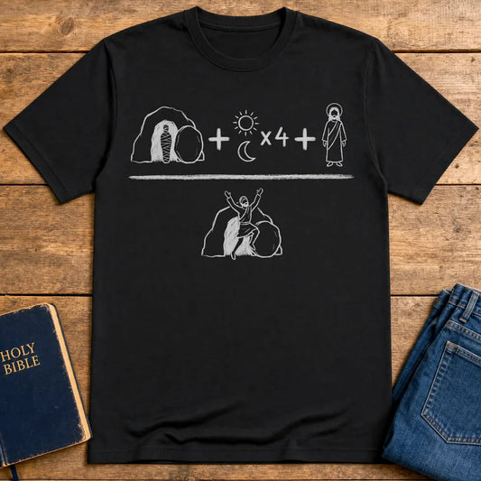 He Is Risen Equation T-Shirt - Black