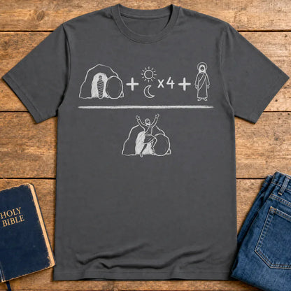 He Is Risen Equation T-Shirt - Charcoal