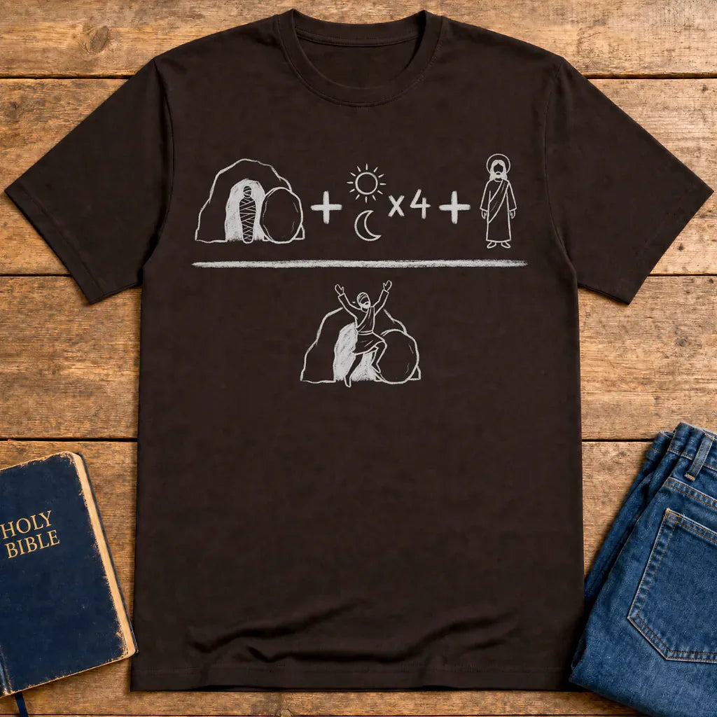 He Is Risen Equation T-Shirt - Dark Chocolate